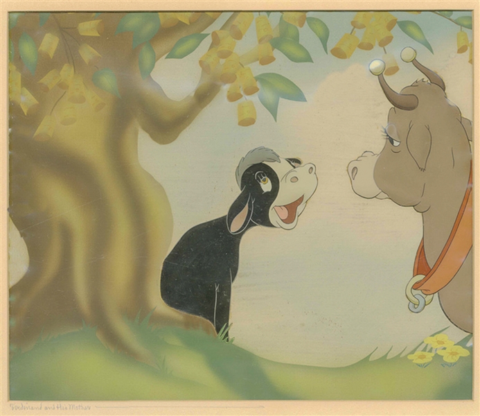 Original Disney Cel From the Academy Award-Winning 1938 Disney Short Ferdinand the Bull -- Featuring Ferdinand With His Mother